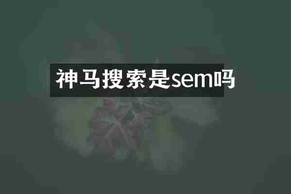 神马搜索是sem吗