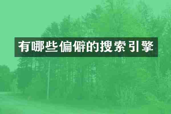 有哪些偏僻的搜索引擎