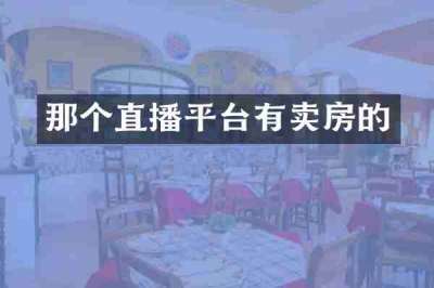 那个直播平台有卖房的