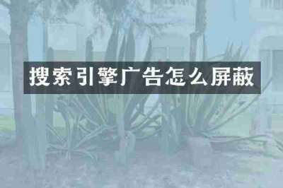 搜索引擎广告怎么屏蔽