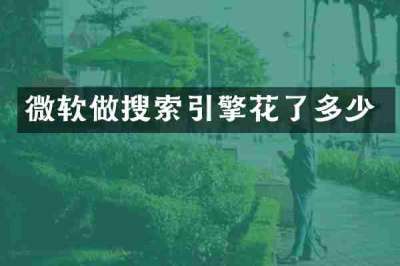 微软做搜索引擎花了多少