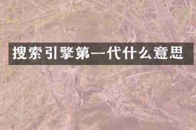 搜索引擎第一代什么意思