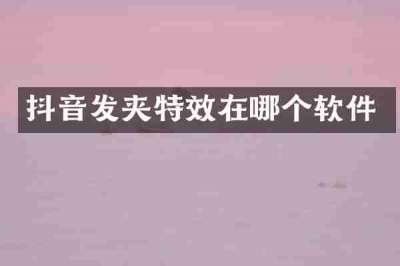 抖音发夹特效在哪个软件
