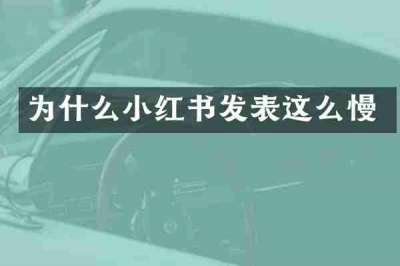 为什么小红书发表这么慢
