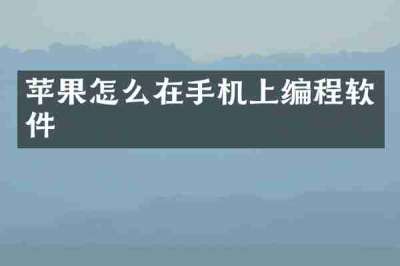 苹果怎么在手机上编程软件