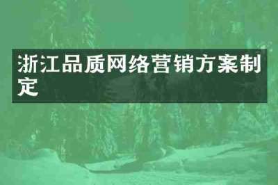 浙江品质网络营销方案制定