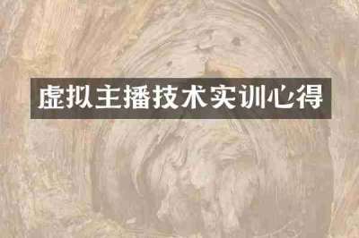 虚拟主播技术实训心得