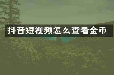 抖音短视频怎么查看金币