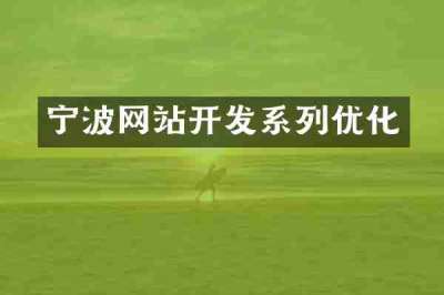 宁波网站开发系列优化