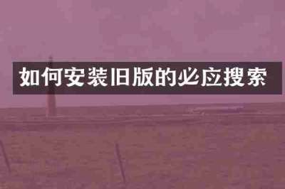 如何安装旧版的必应搜索