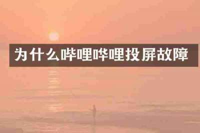 为什么哔哩哗哩投屏故障
