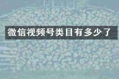 微信视频号类目有多少了