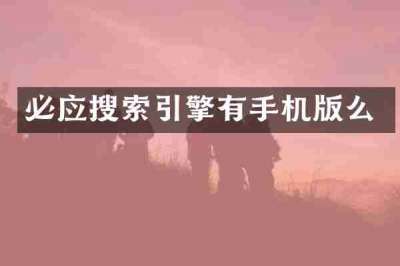 必应搜索引擎有手机版么