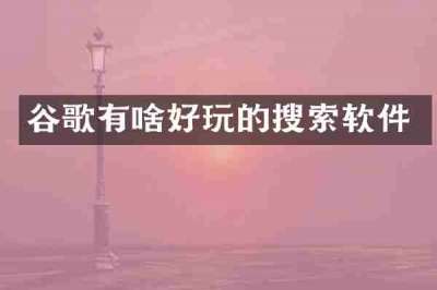 谷歌有啥好玩的搜索软件