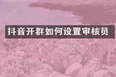 抖音开群如何设置审核员