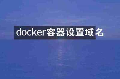 docker容器设置域名