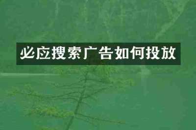 必应搜索广告如何投放