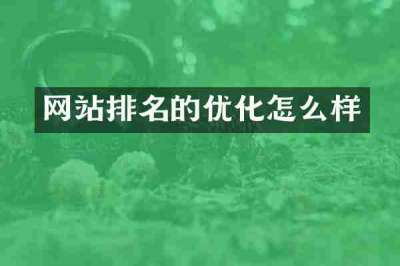 网站排名的优化怎么样