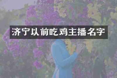 济宁以前吃鸡主播名字