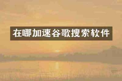 在哪加速谷歌搜索软件