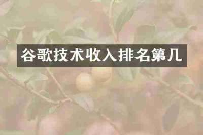 谷歌技术收入排名第几