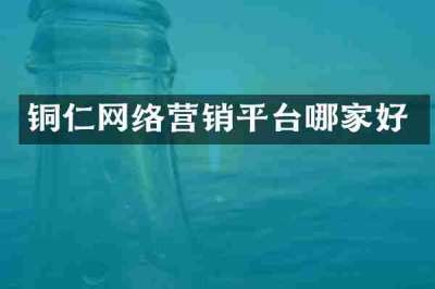 铜仁网络营销平台哪家好