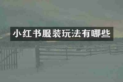 小红书服装玩法有哪些