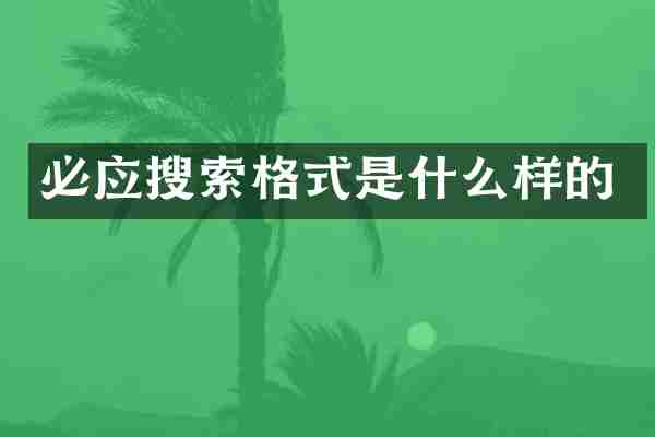 必应搜索格式是什么样的