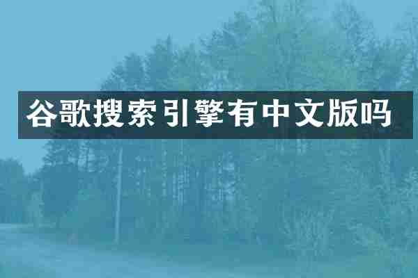 谷歌搜索引擎有中文版吗