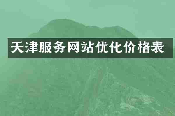 天津服务网站优化价格表