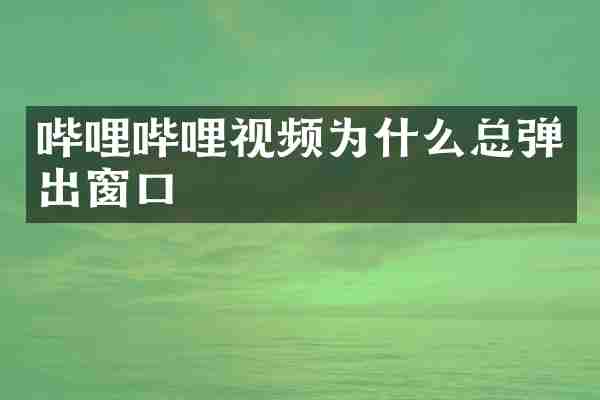 哔哩哔哩视频为什么总弹出窗口