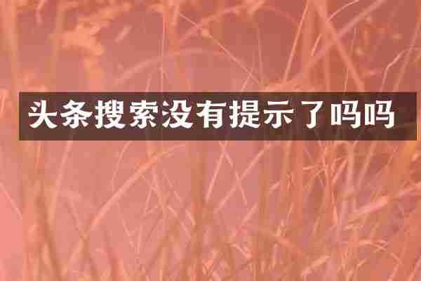 头条搜索没有提示了吗吗