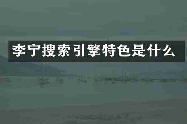 李宁搜索引擎特色是什么
