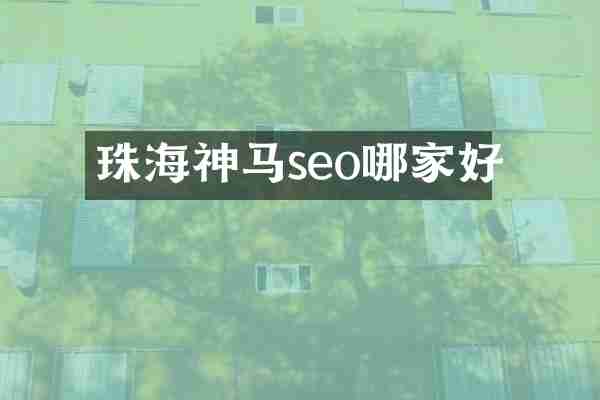 珠海神马seo哪家好