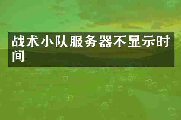 战术小队服务器不显示时间