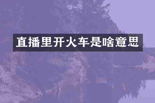 直播里开火车是啥意思