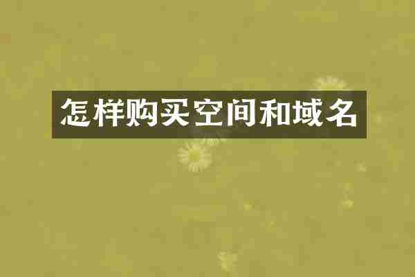 怎样购买空间和域名