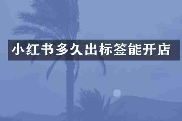 小红书多久出标签能开店