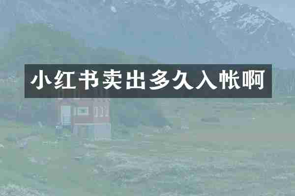 小红书卖出多久入帐啊