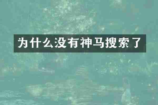 为什么没有神马搜索了