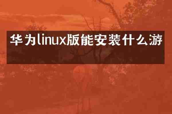 华为linux版能安装什么游戏