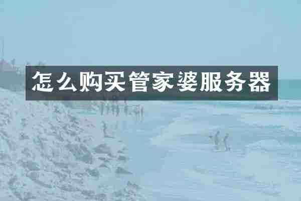 怎么购买管家婆服务器