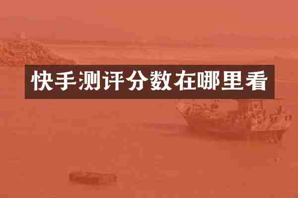 快手测评分数在哪里看