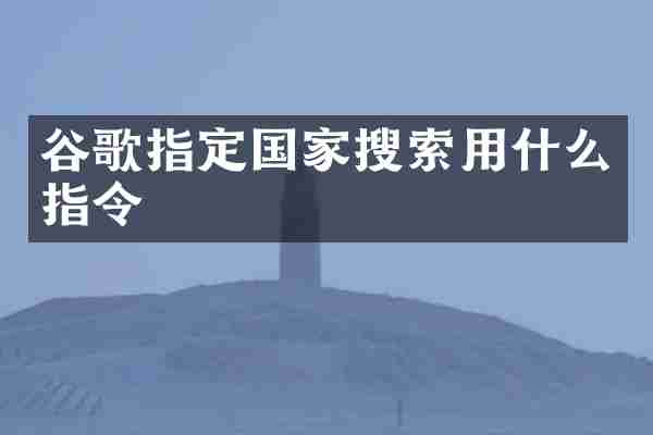 谷歌指定国家搜索用什么指令