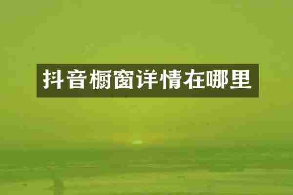 抖音橱窗详情在哪里