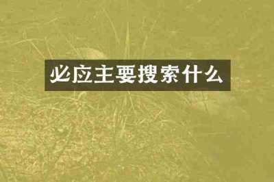 必应主要搜索什么