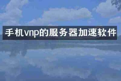 手机vnp的服务器加速软件