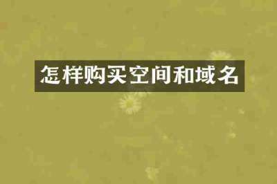 怎样购买空间和域名