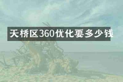 天桥区360优化要多少钱