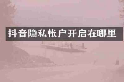 抖音隐私帐户开启在哪里